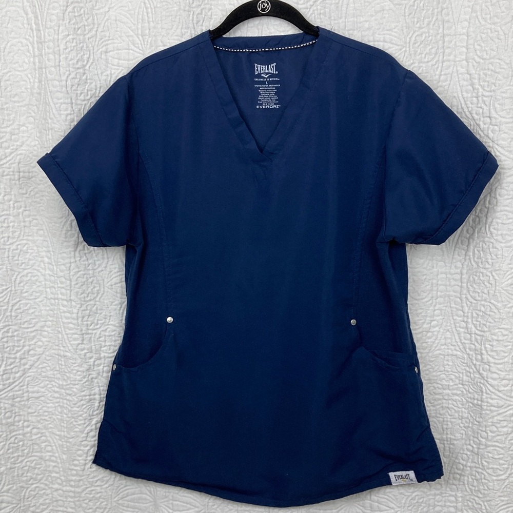 Everlast Dark Blue V-Neck Scrub Top sz Large